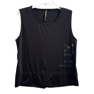 LUKKA LUX Cecilia Lux Muscle Zip Back Tank Top in Black Women's Size M